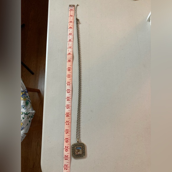 Lia Sophia Long adjustable chain, Square pendant,Large faceted Stone,Rhinestones - Picture 7 of 9